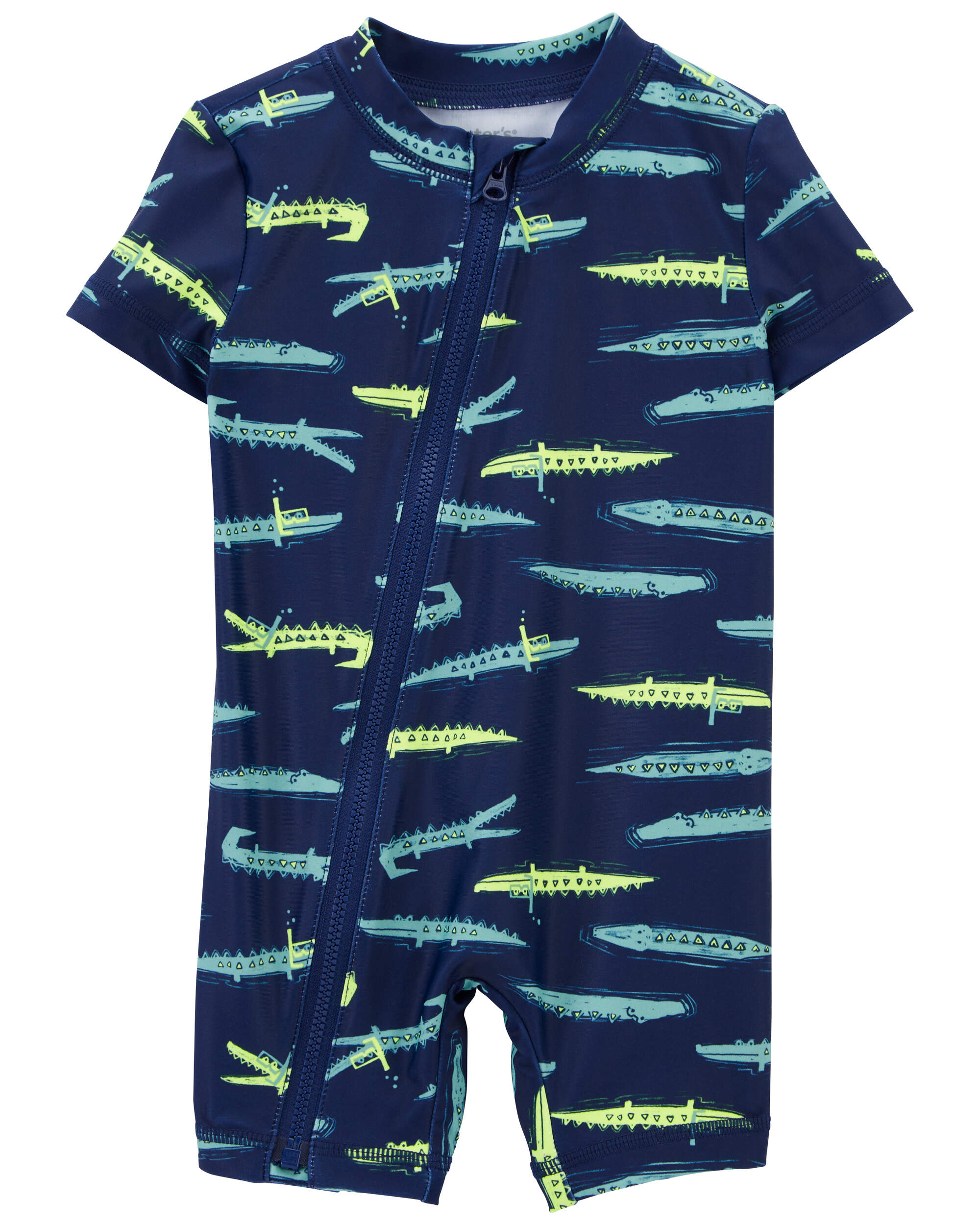 Baby Alligator Print Rashguard Swimsuit