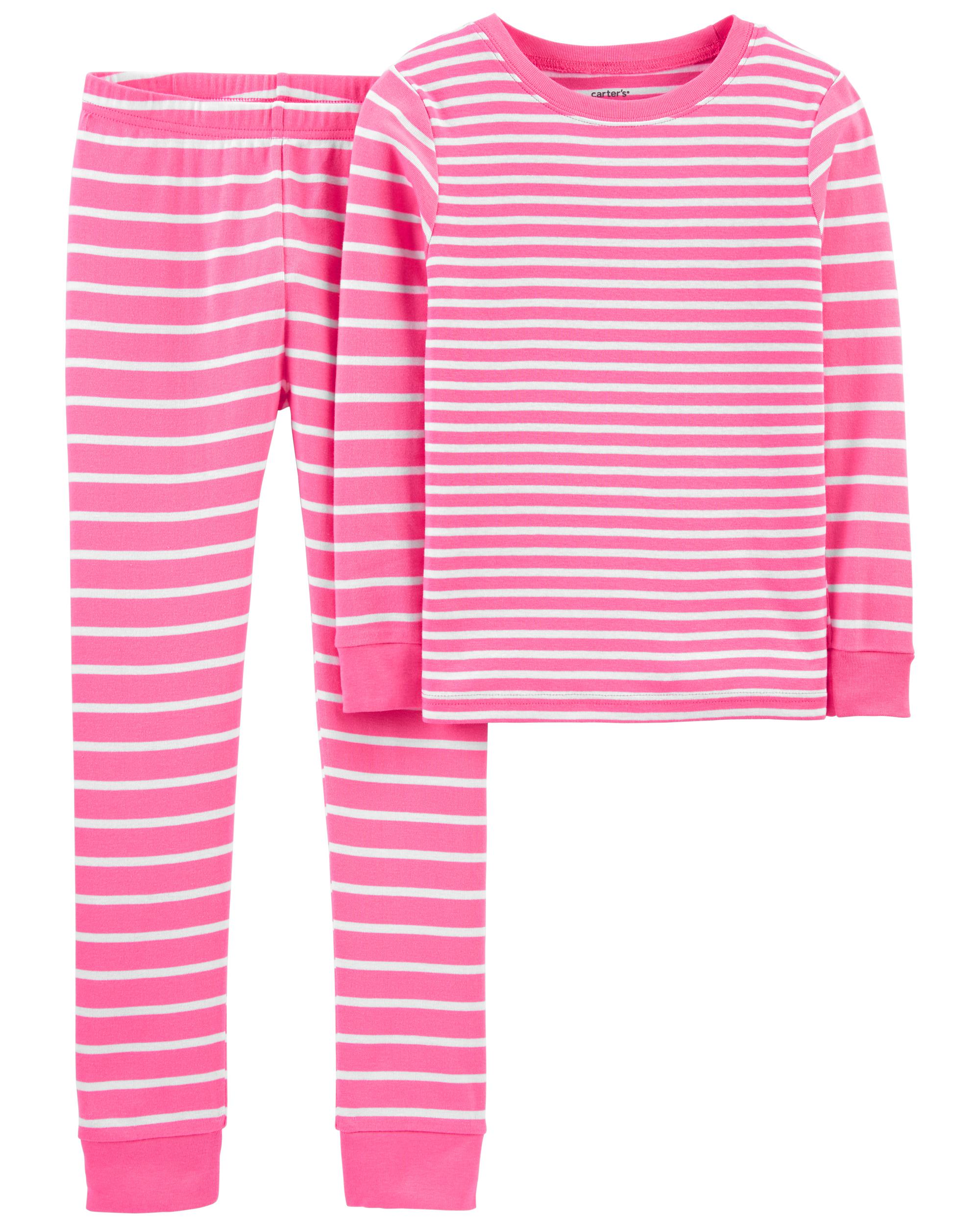 Pink Kid 2-Piece Striped Snug Fit Cotton Pajamas | carters.com