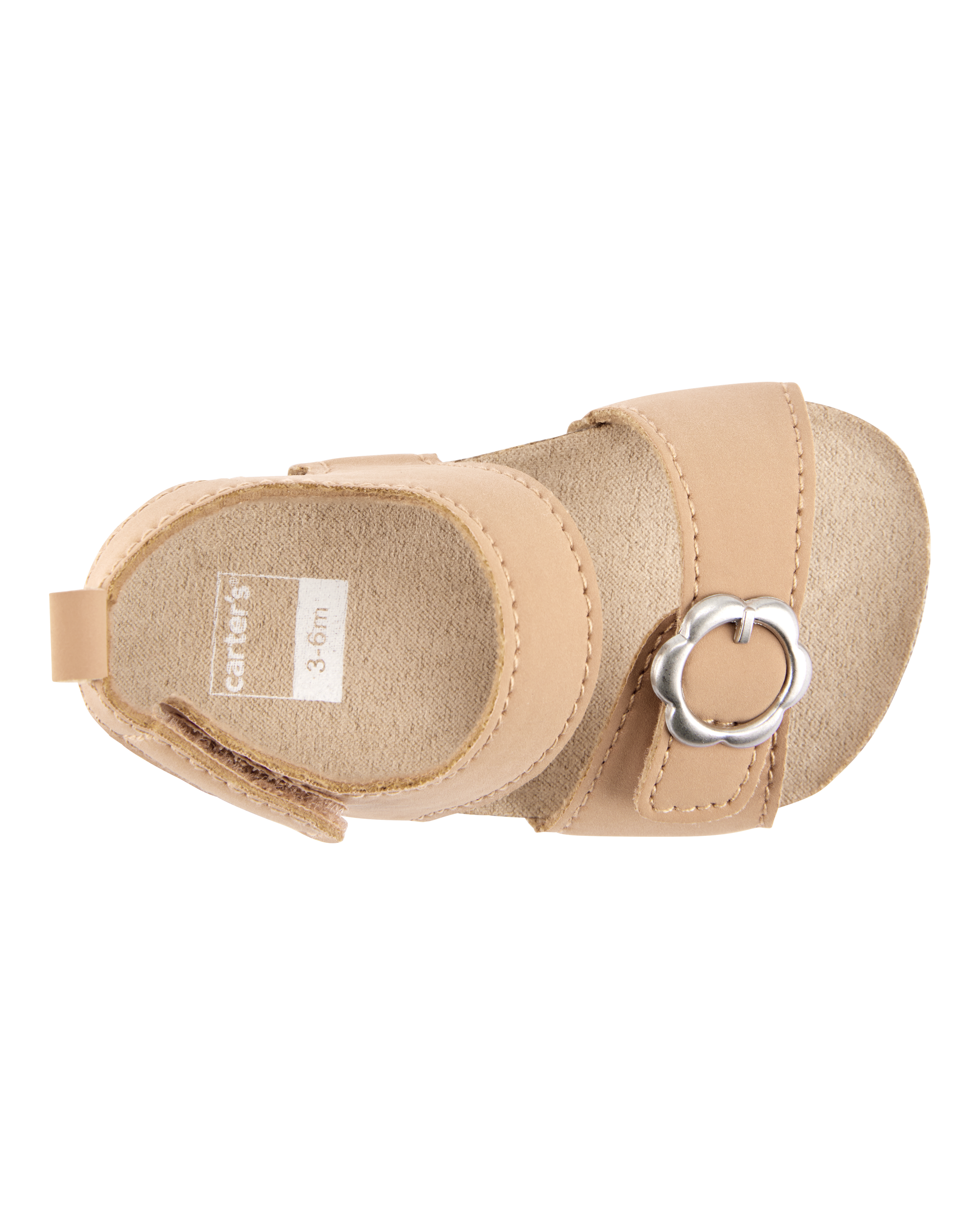 Baby Floral Buckle Faux Cork Sandals - Brown, image 4 of 7 slides