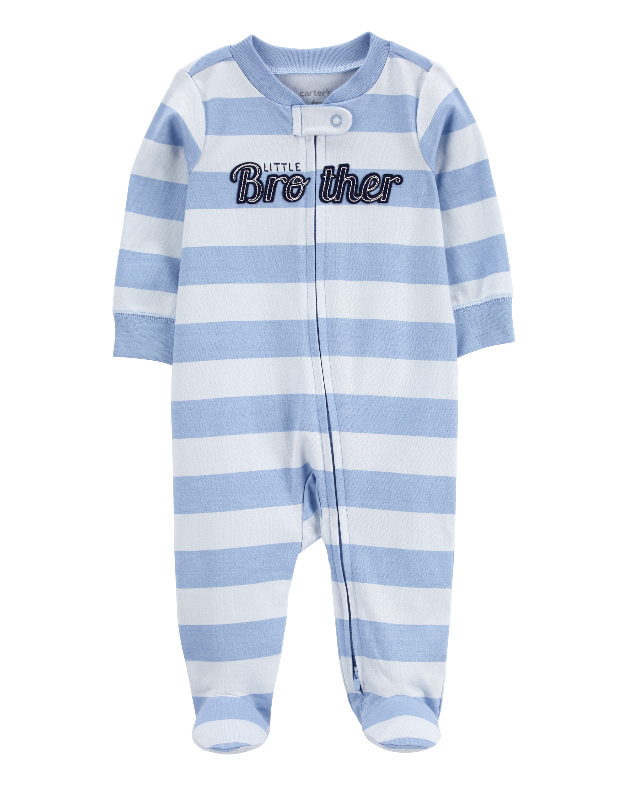 Baby Little Brother 2-Way Zip Cotton Sleep & Play Pajamas, image 1 of 4 slides