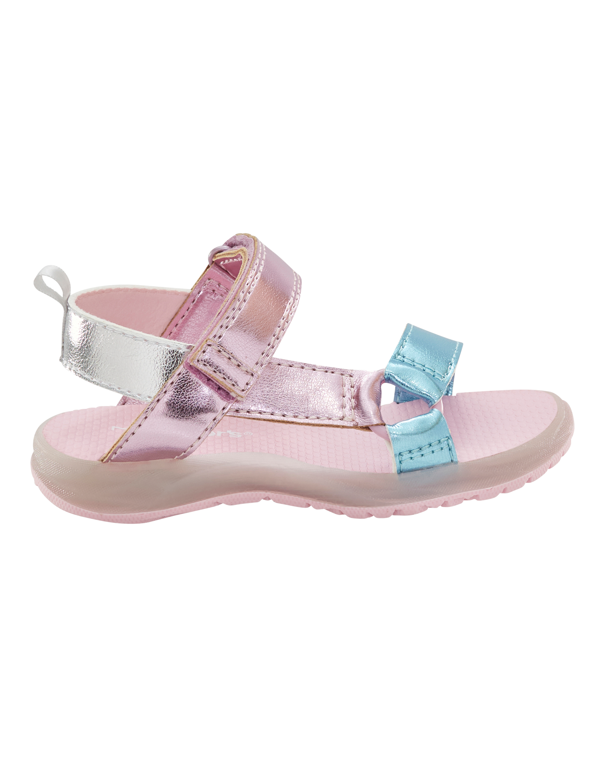 Toddler Light Up Metallic Sandals - Pink/Blue, image 3 of 8 slides