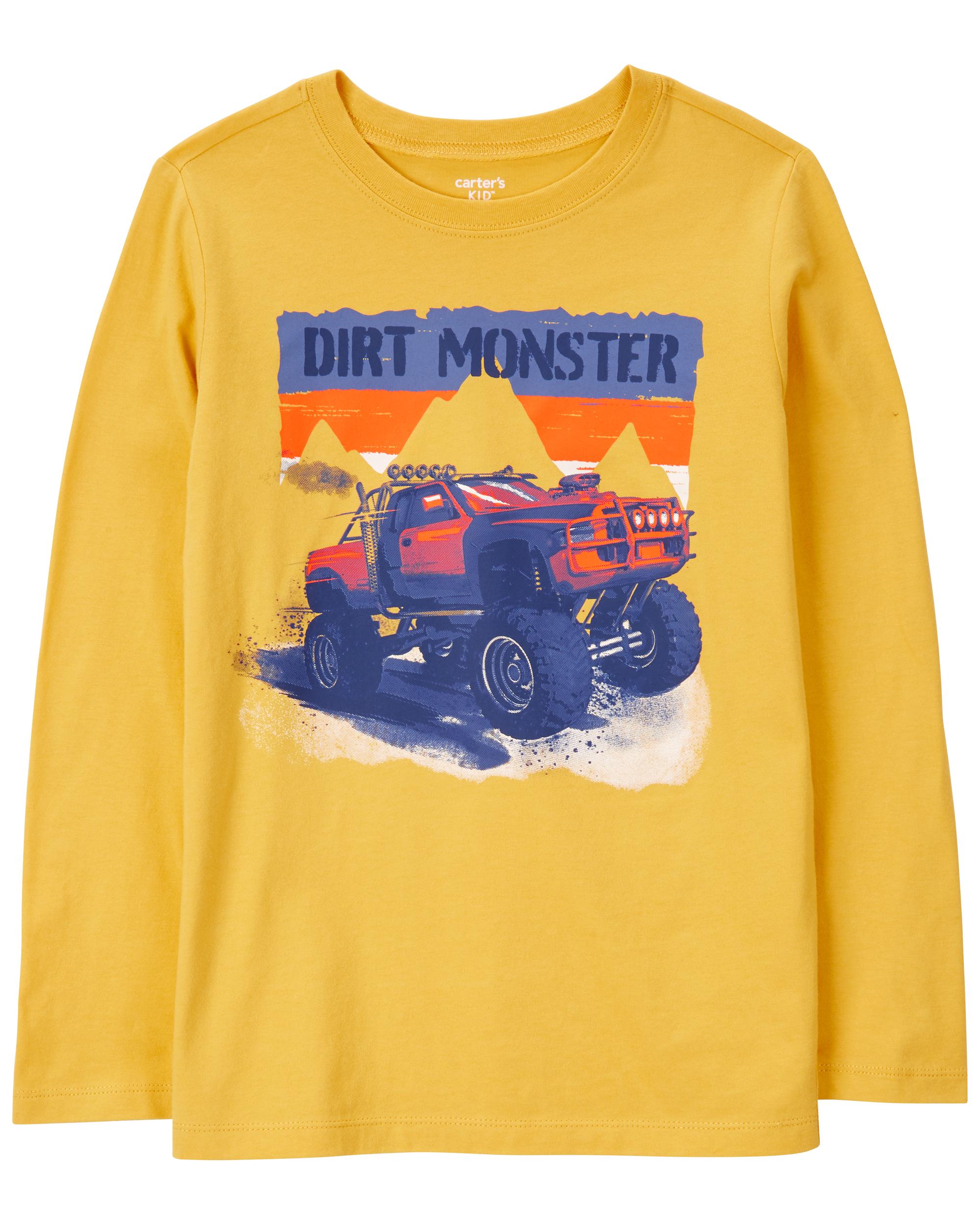 Kid Dirt Monster Truck Graphic Tee