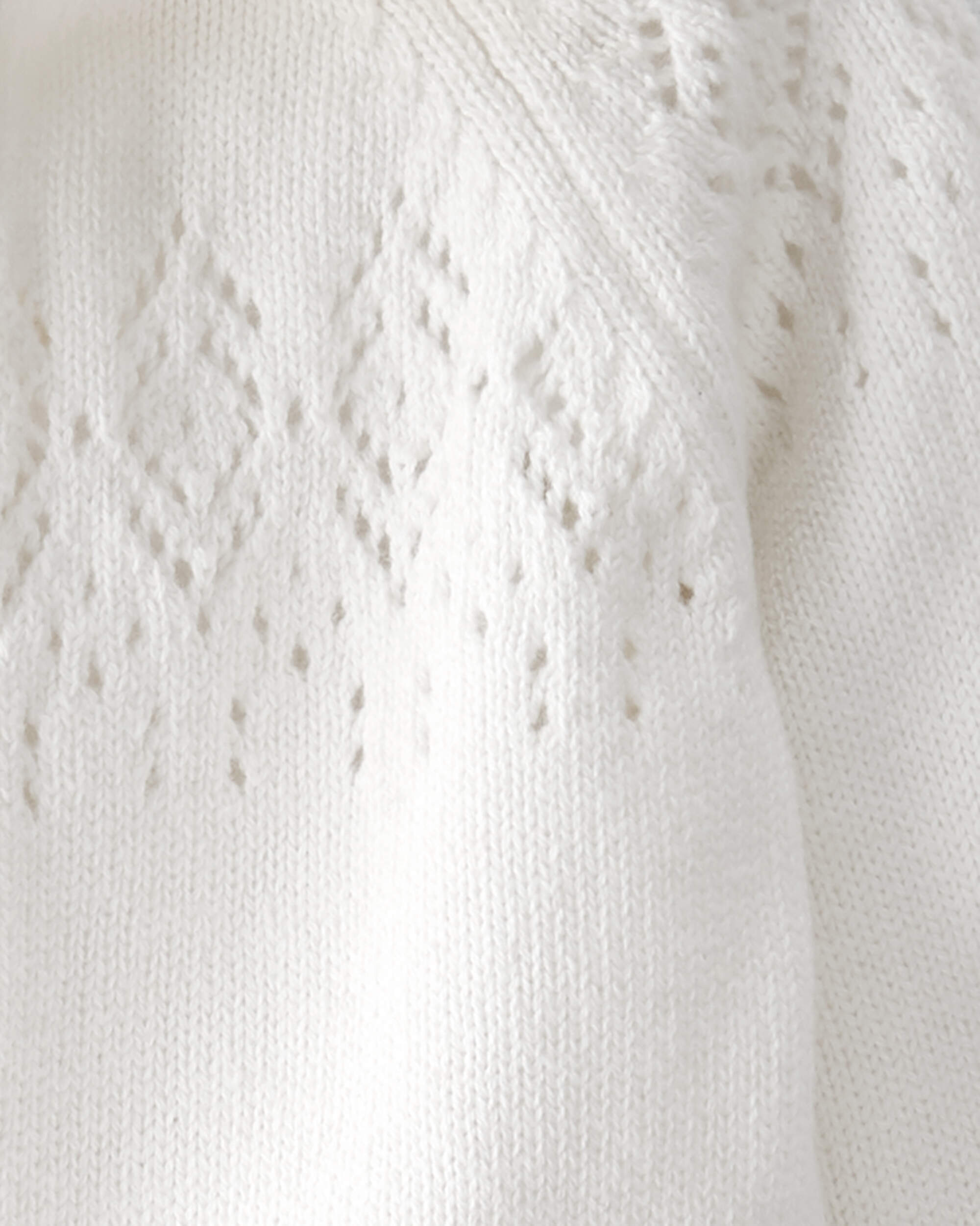 Baby Organic Cotton Sweater Knit Pointelle Jumpsuit, image 3 of 5 slides
