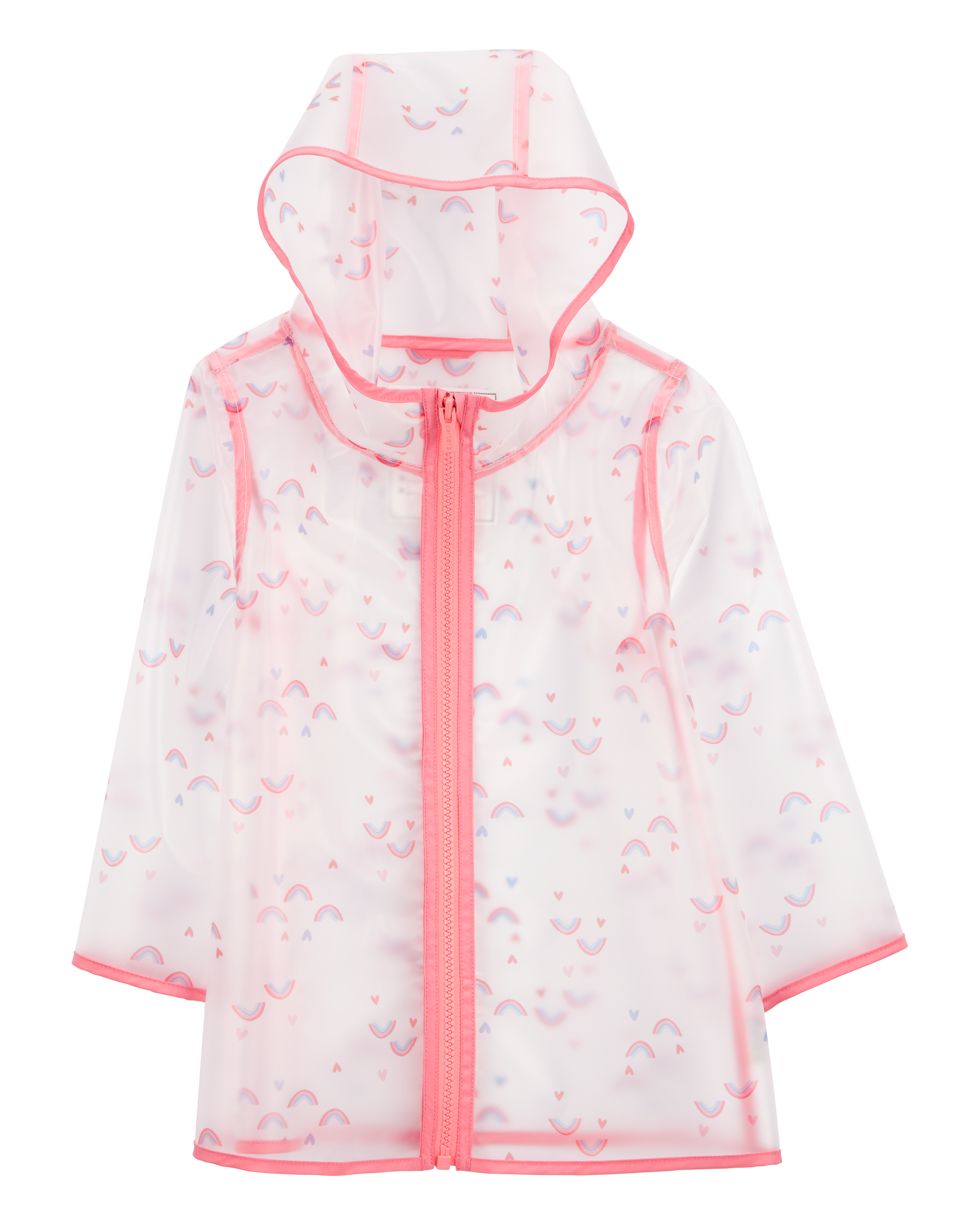 Rainbow Translucent Rain Jacket - Pink, image 1 of 2 slides