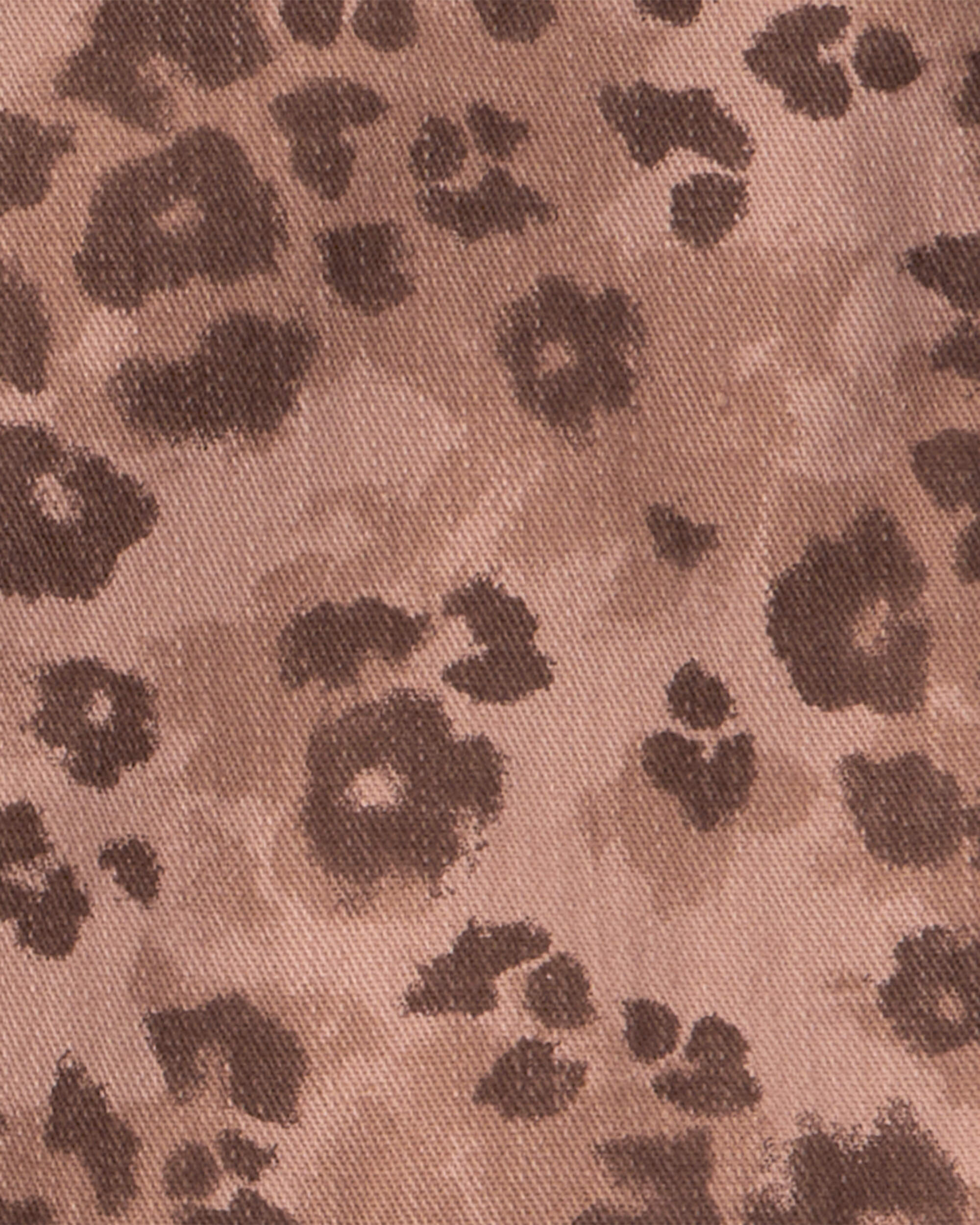 Girls Leopard Print Denim Skirt - Brown, image 3 of 4 slides