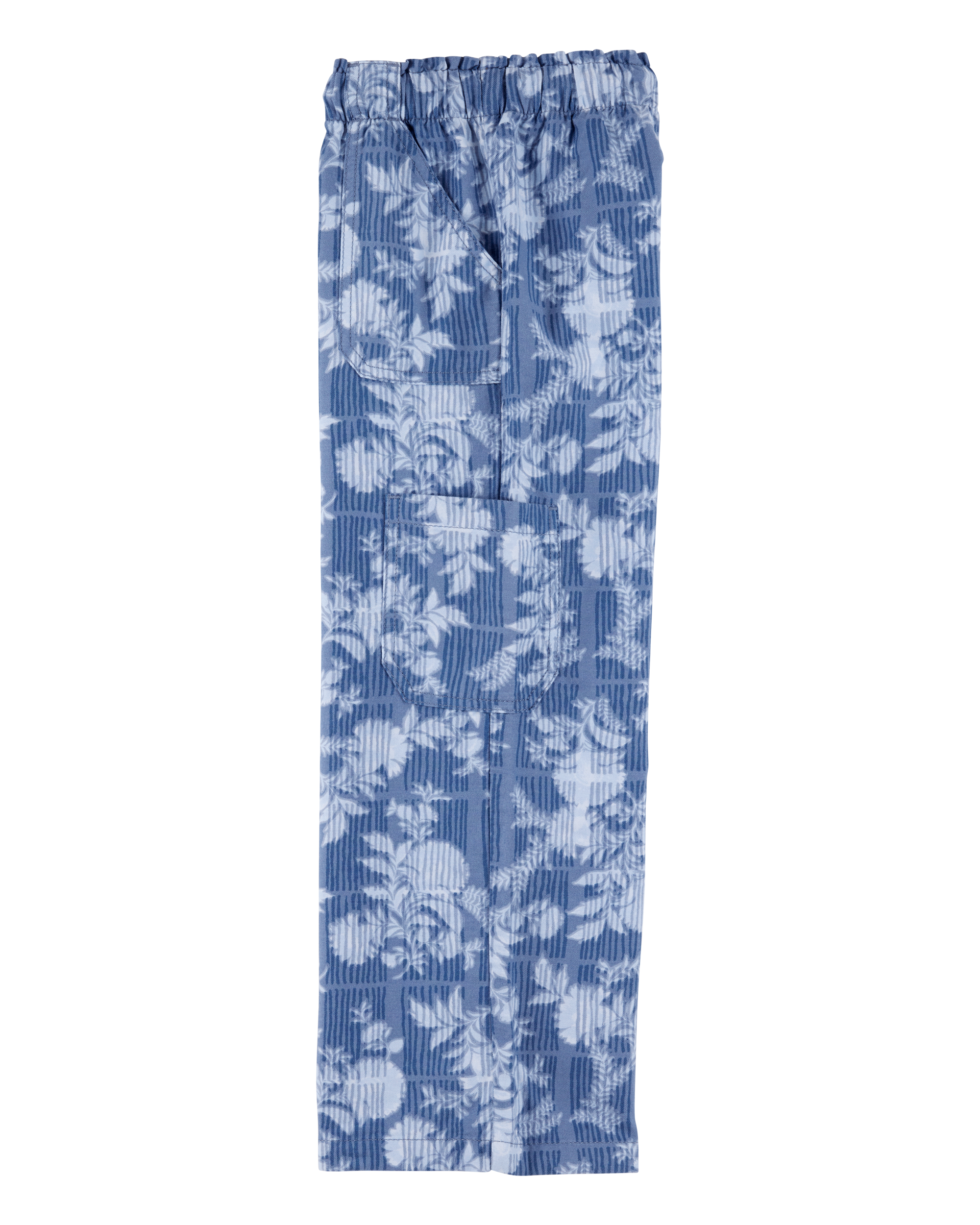 Kid Floral Print Drawstring  Pants - Blue, image 3 of 5 slides