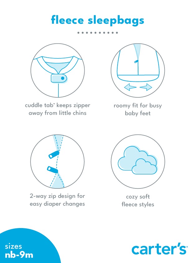 Baby Clouds 2-Way Zip Fleece Sleep Bag