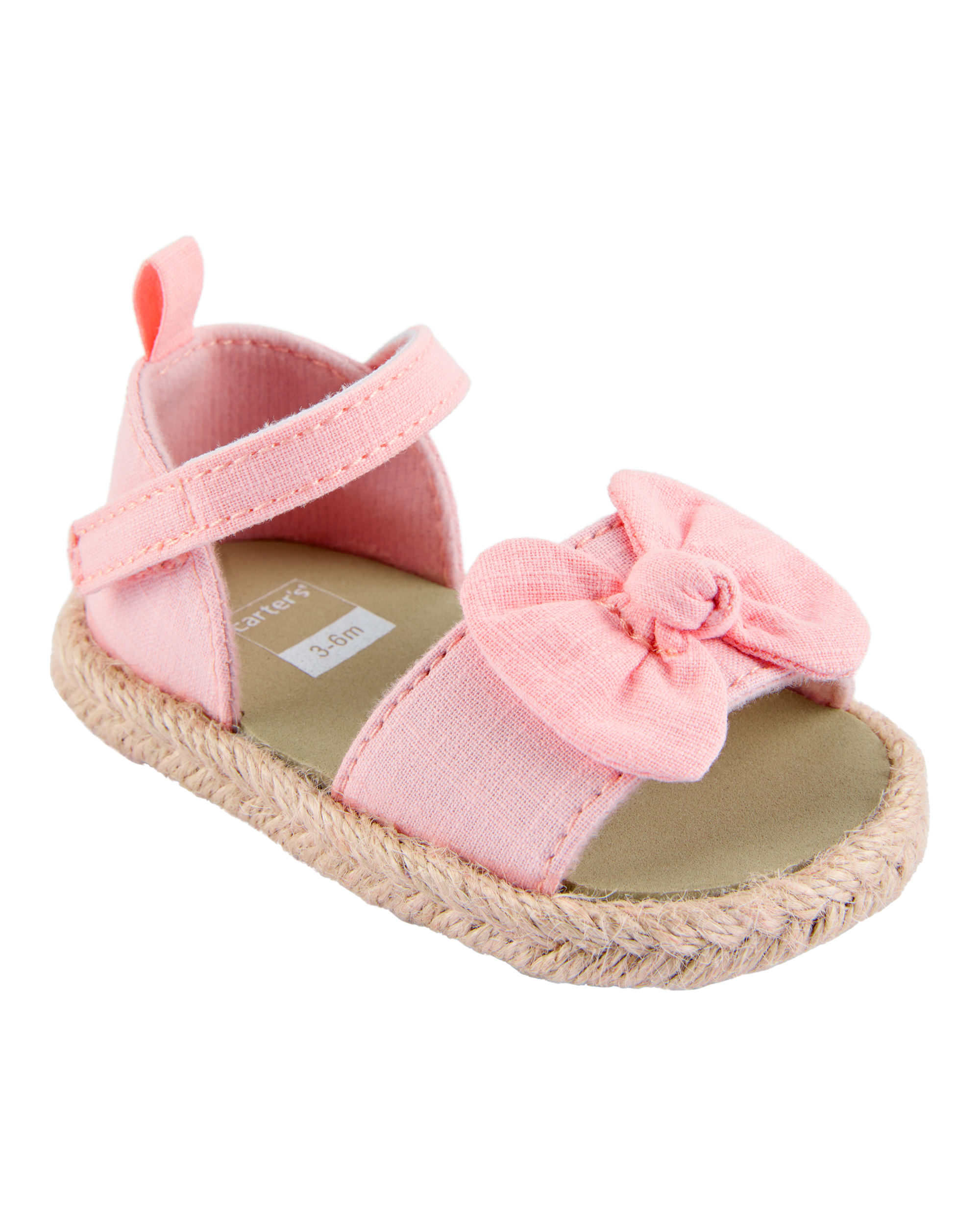 Baby Bow Espadrille Sandals - Pink, image 1 of 7 slides