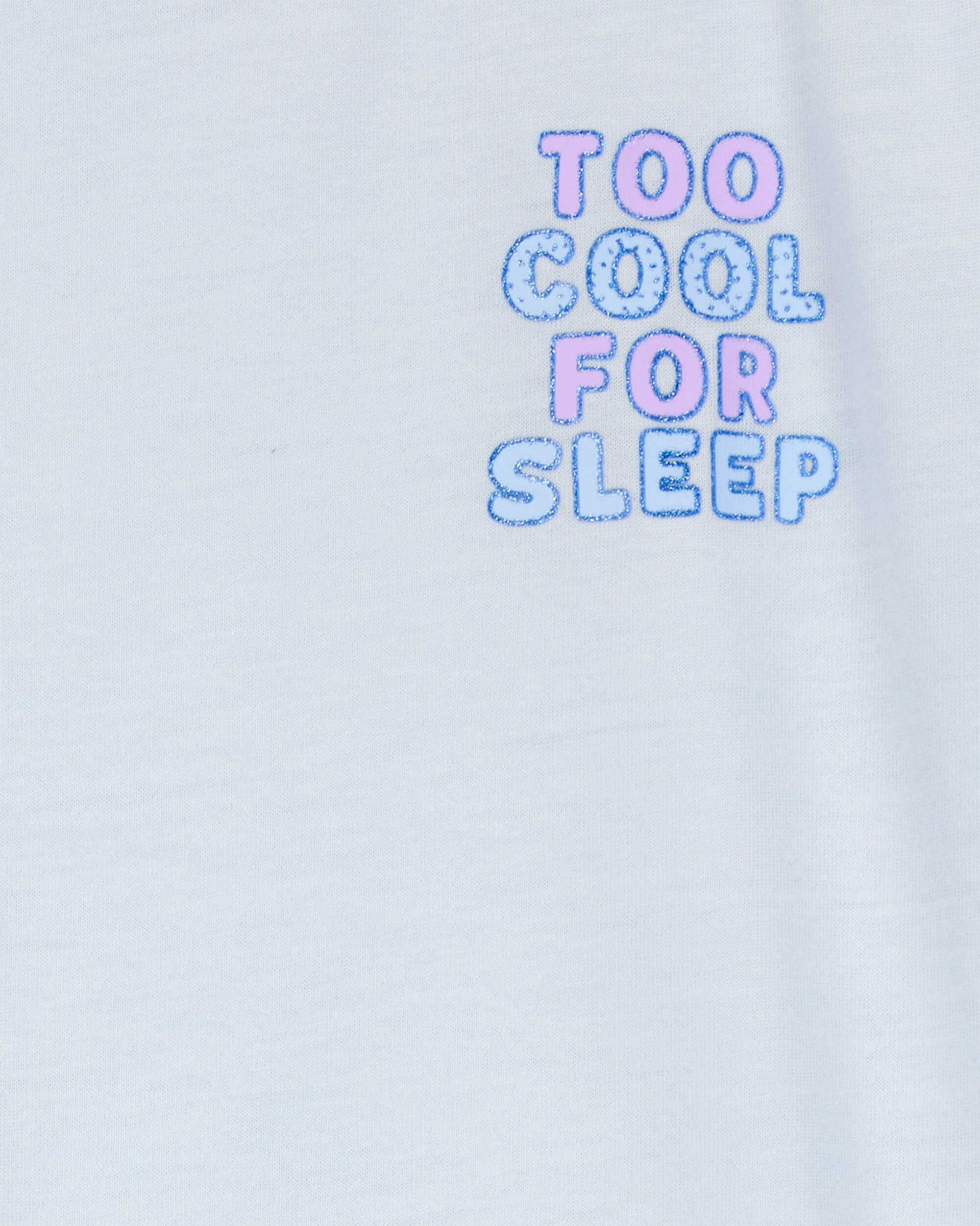 Girls Ice Cream Print Loose Fit 2-Piece Pajamas - Blue, image 3 of 4 slides