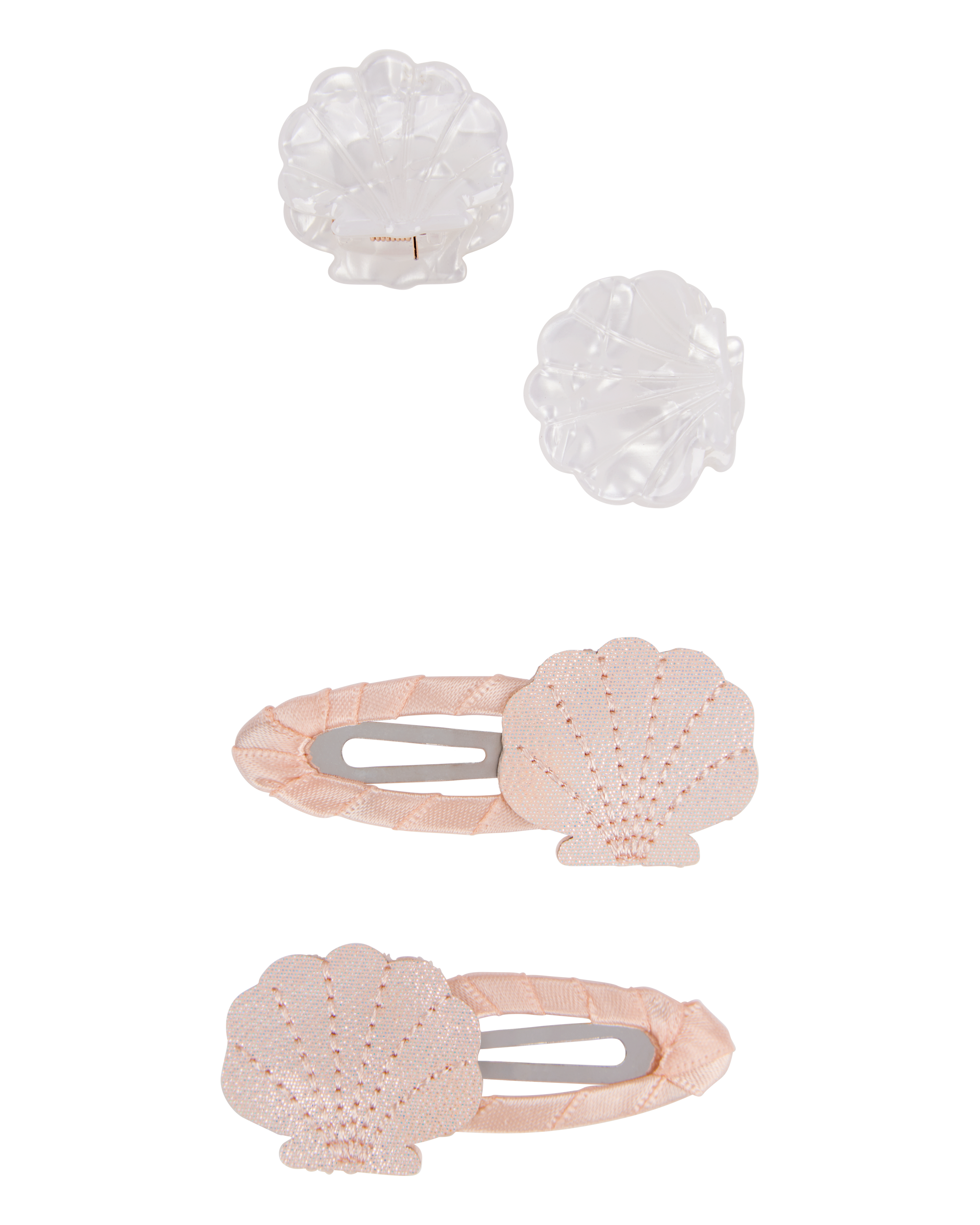 Toddler 4-Pack Seashell Hair Clips, image 1 of 2 slides