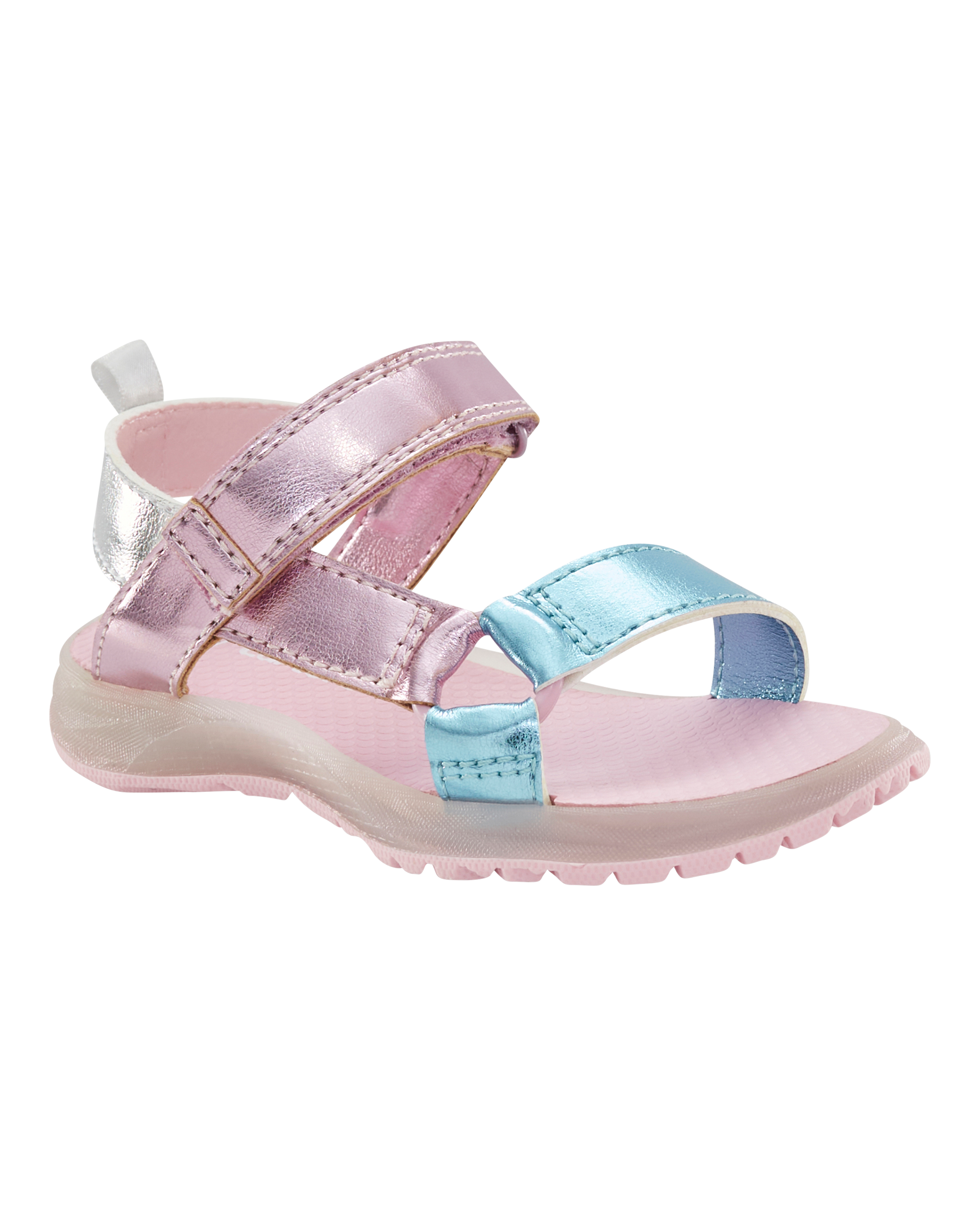 Toddler Light Up Metallic Sandals - Pink/Blue, image 1 of 8 slides
