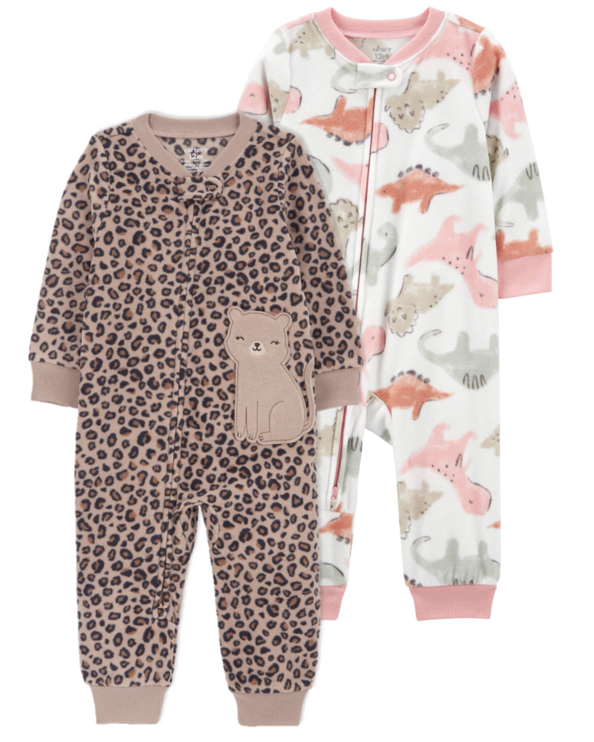 Multi Baby 2 Pack Fleece Footless Pajamas carters