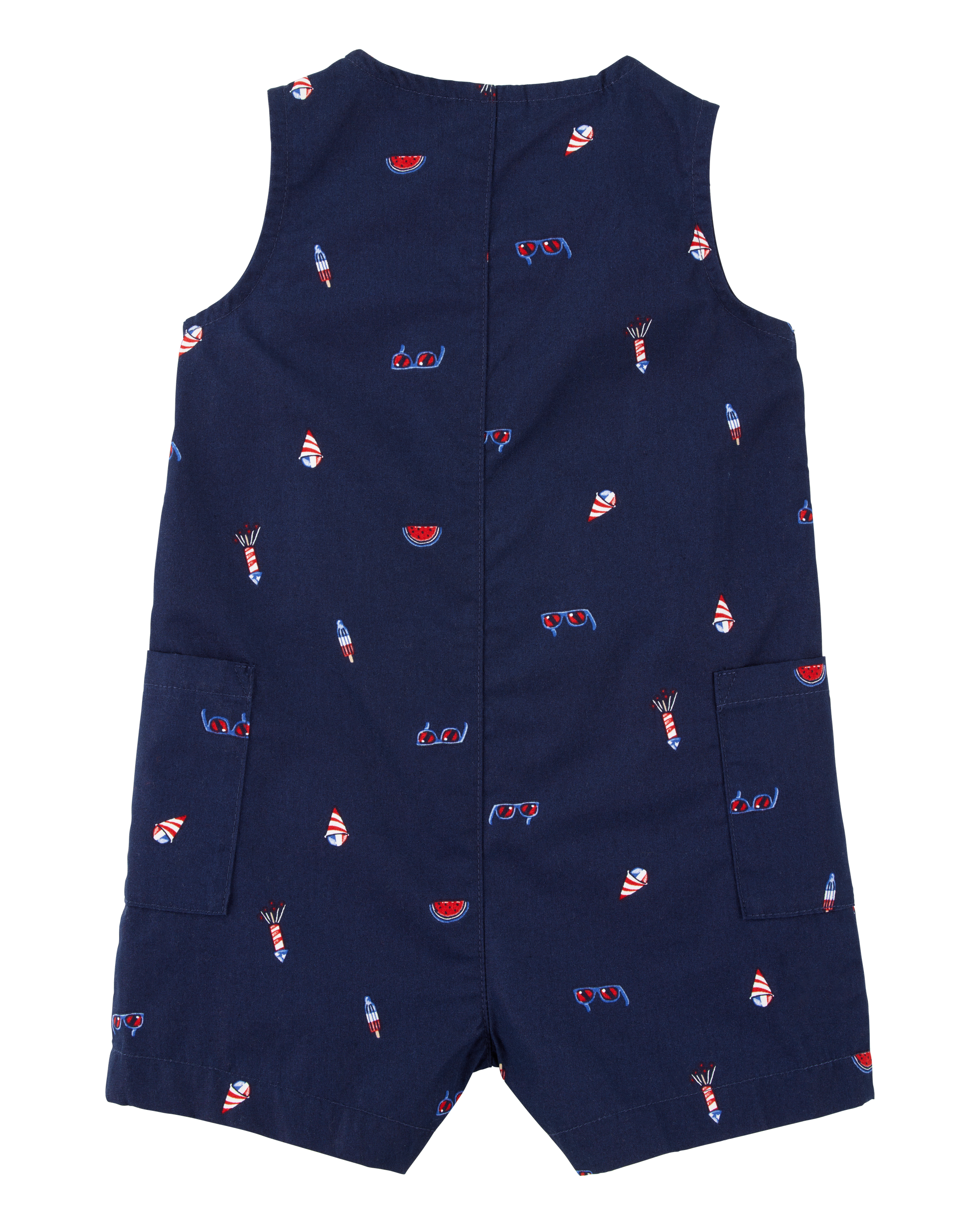 Baby 4th Of July Button-Down Romper, image 2 of 4 slides