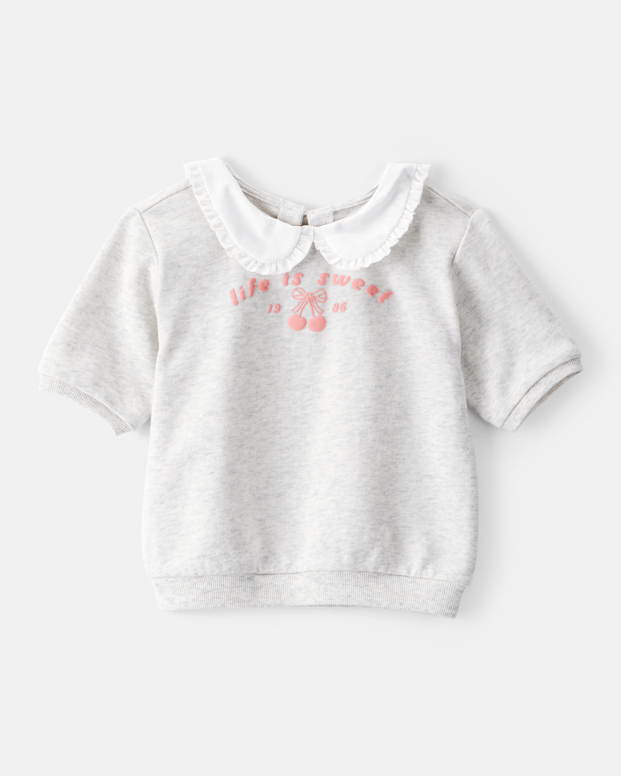 Toddler Girl Cherry French Terry Short-Sleeve Graphic Tee - White, image 1 of 5 slides
