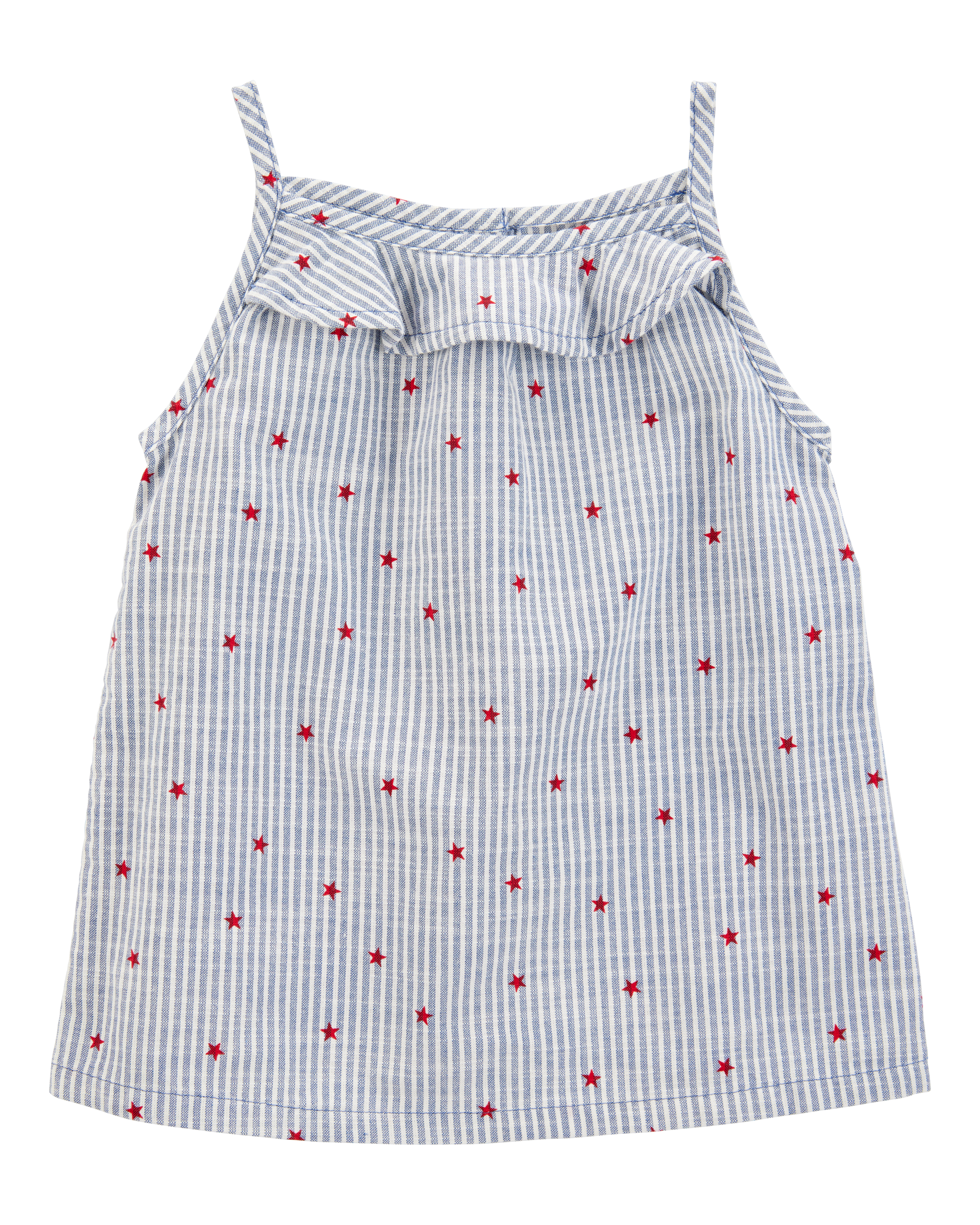 Toddler Striped Star Print Tank - Blue, image 1 of 4 slides