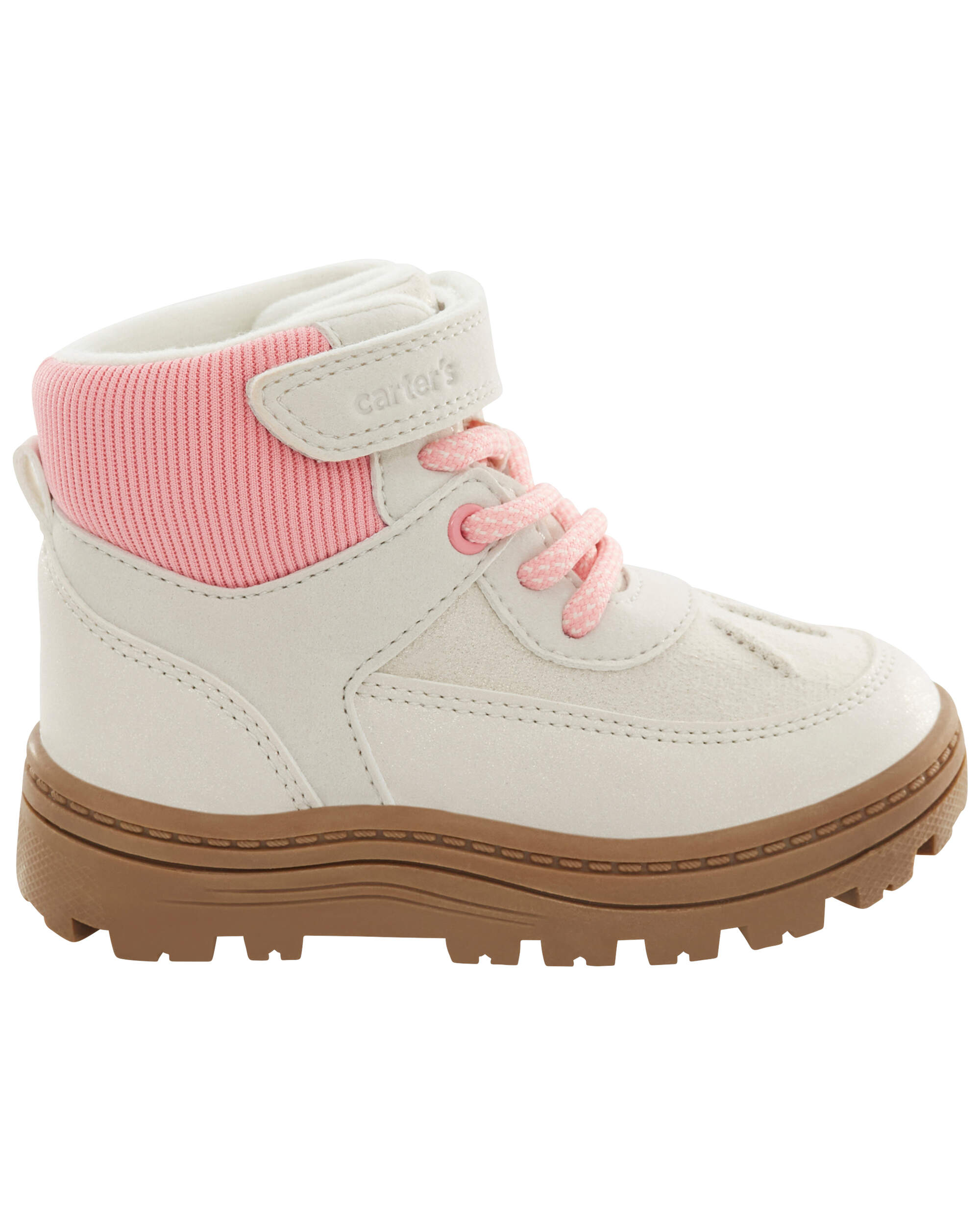 White/Pink Toddler Hiking Boots